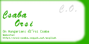 csaba orsi business card